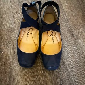 Navy ballet flats
